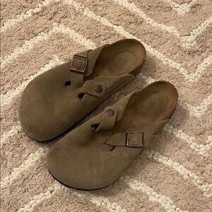 Birkenstock Brown Suede Mules